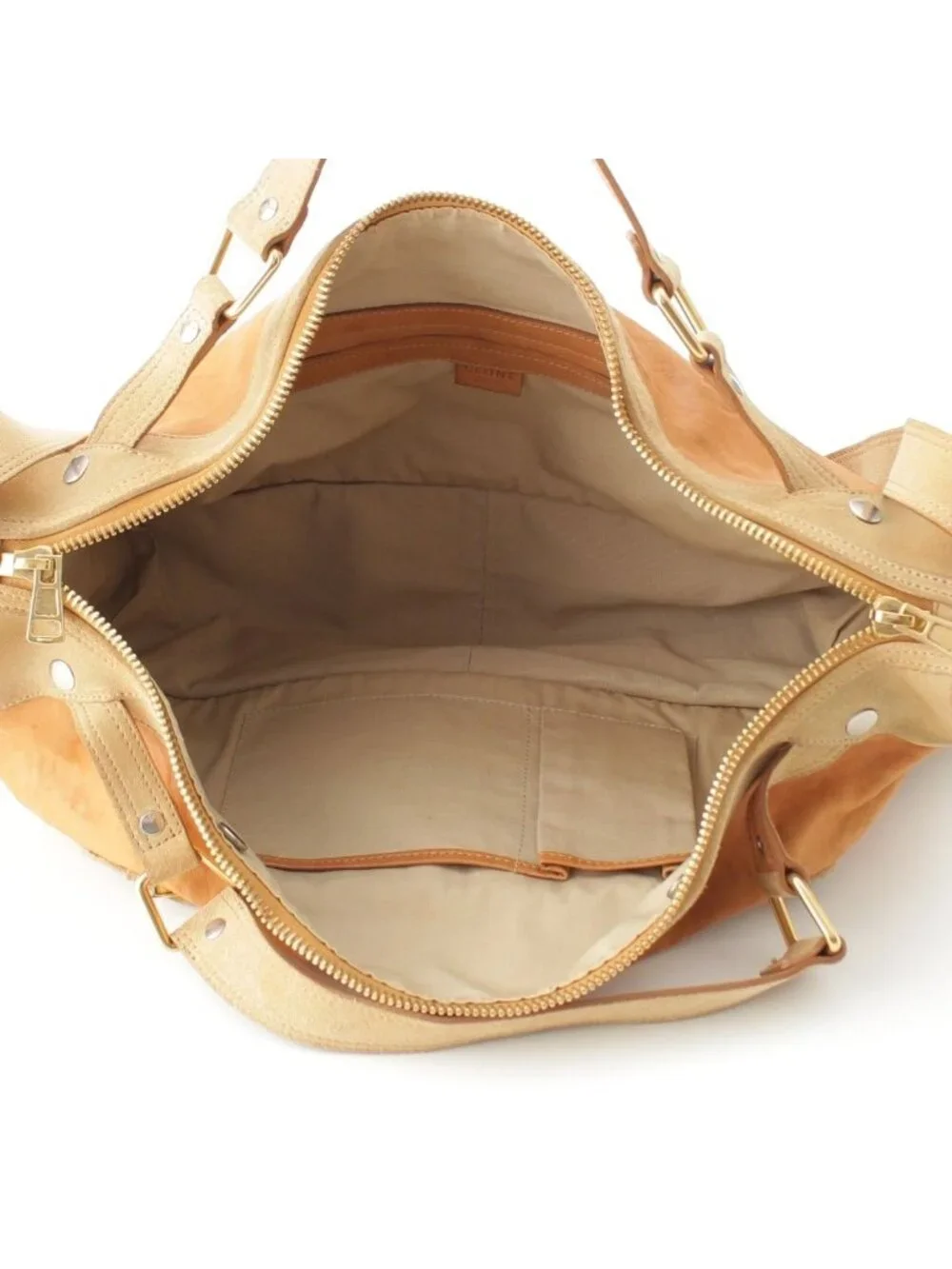 Celine Leather Suede 2-Way Shoulder Bag Brown